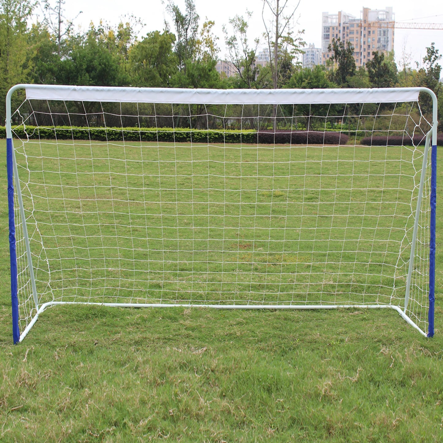 Football Goal,Metal Football Post Frame Set Easy To Assemble Complete With Net And Carry Bag 243.84x 152.4x 91.44cm For Youth