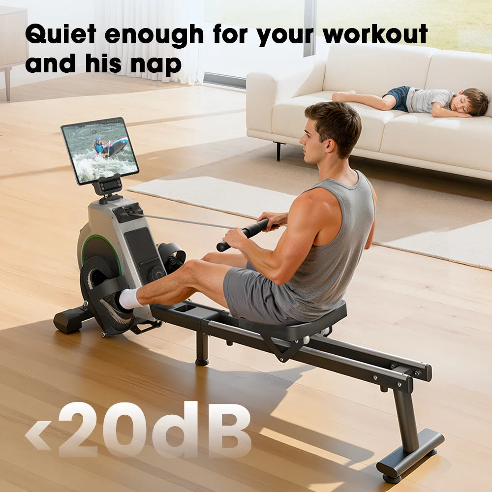 Formill QK530 Magnetic Rowing Machine, 16-Level Resistance, Bluetooth App, LCD Display, Comfortable Seat, Home Fitness Exercise