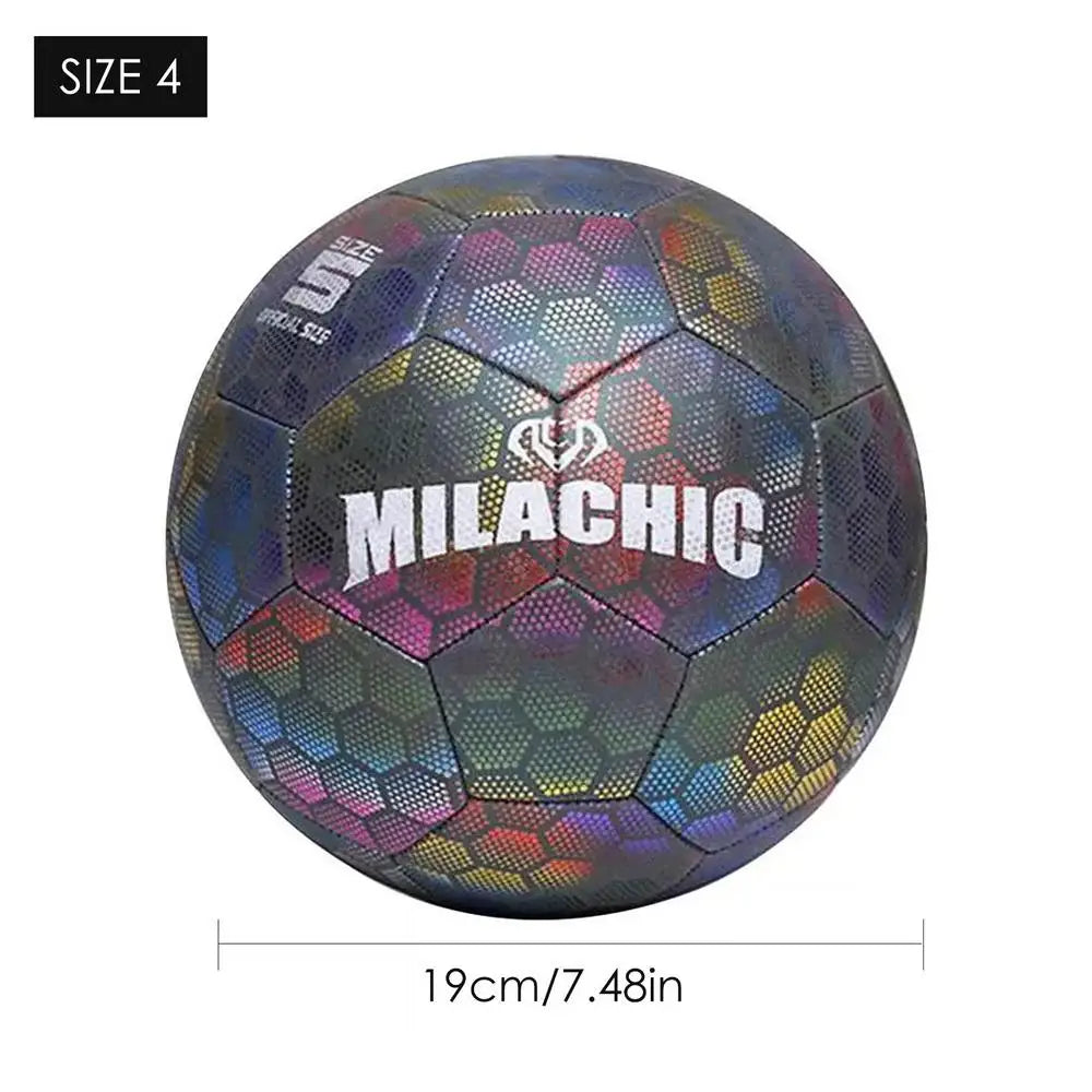 Super Cool Reflective Football Night Glowing Soccer Ball No.5/4 Luminous Football For Soccer Boy Child Bright Football Training