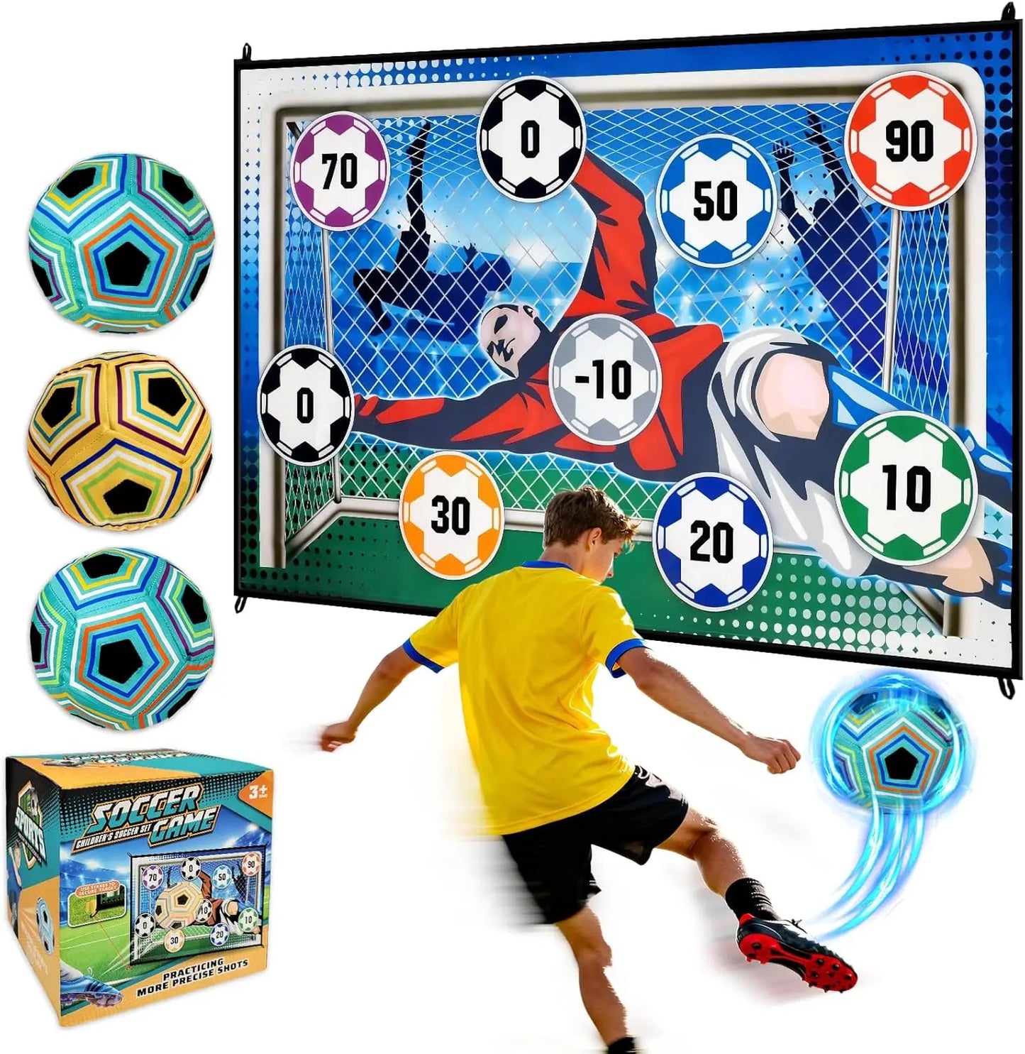 Soccer Game Mat Set Outdoor Indoor Soccer Toys Multiplayer Competitive Soccer Games Children Football Goal Training Boy Gifts