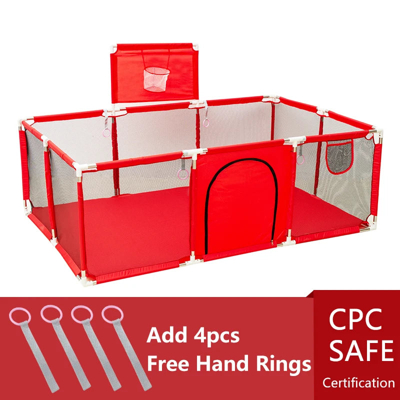 IMBABY Baby Playpens With Basketball Frame Corralito for Babies Indoor Baby Playground Multifunctional Playpen for Children