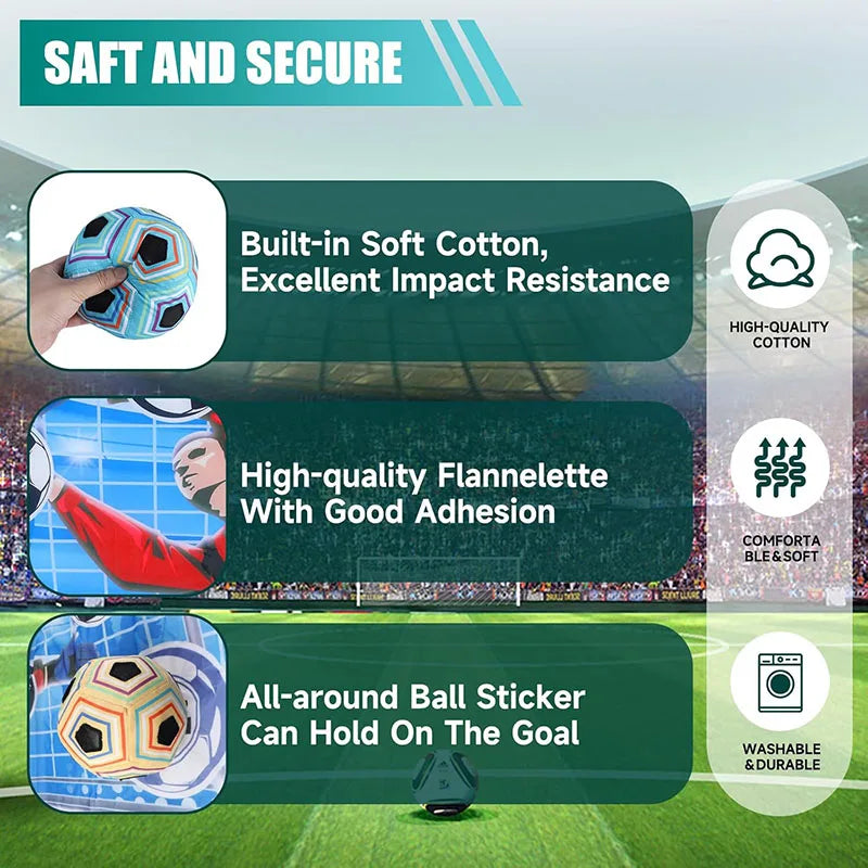 Football Play Set for Children Football Play Mat Set Foldable Flannel Football Goal with Rating Numbers and Adhesive Football