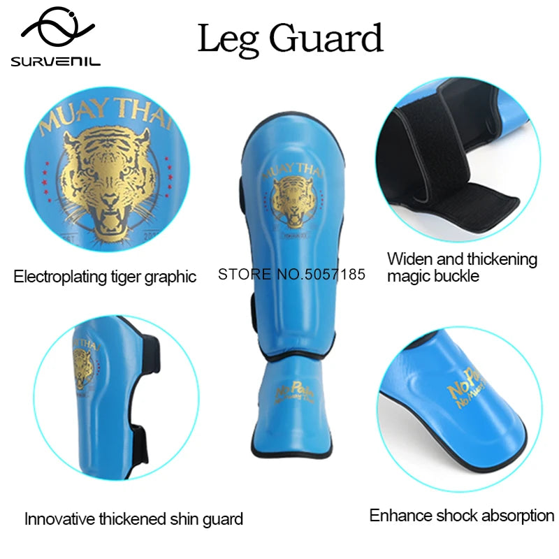 Boxing Leg Guard Muay Thai Ankle Protector MMA Kickboxing Shin Guards Thickened Sparring Fighting Gear Ankle Protective Leggings