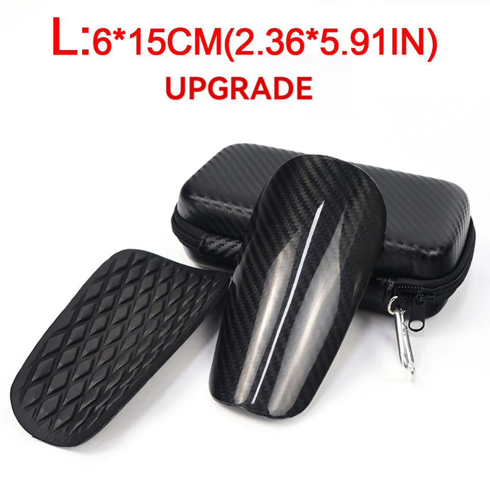 Loogdeel Carbon Fiber Soccer Shin Guards With Case Adult Kids Leg Shin Protect Board Shock Resistance Ultra Light Portable Carry