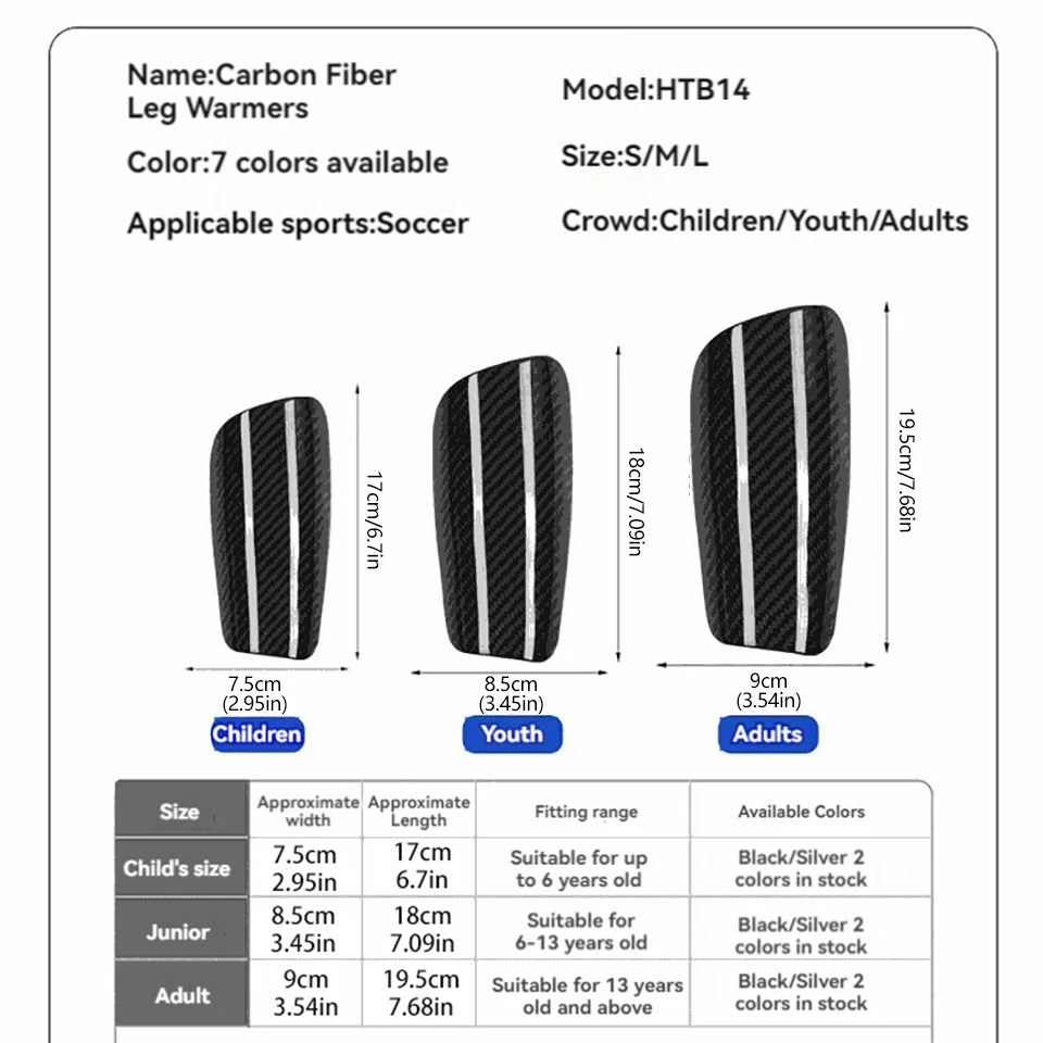 Loogdeel Carbon Fiber Soccer Shin Guards With Case Adult Kids Leg Shin Protect Board Shock Resistance Ultra Light Portable Carry
