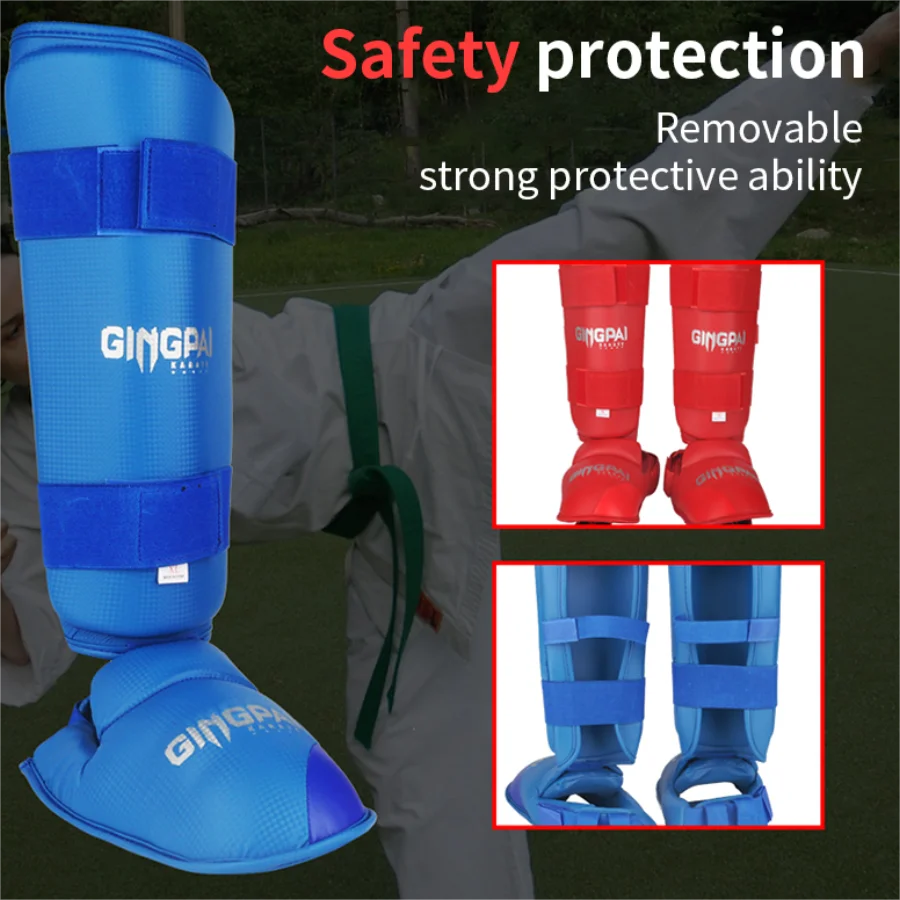 WKF Approved Knee Warmer Shin Guards Karate Shin Pads Legs Protection for Adults Kids Men Women Taekwondo Protects