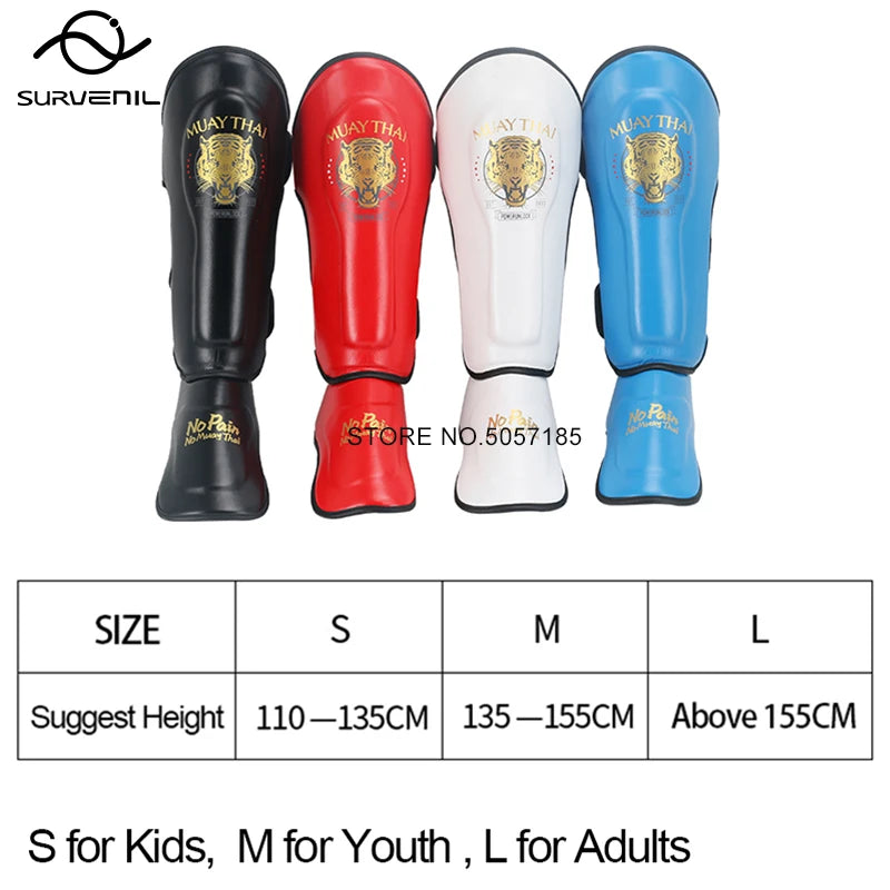 Shin Guards Kickboxing Muay Thai Leg Instep Protection Pads Men MMA Kicking Sparring BJJ Karate Boxing Taekwondo Training Gear