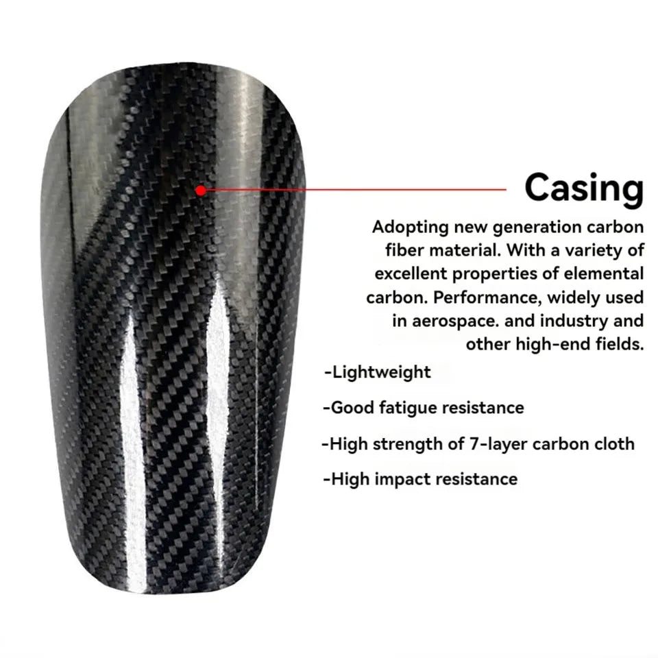 Loogdeel Carbon Fiber Soccer Shin Guards With Case Adult Kids Leg Shin Protect Board Shock Resistance Ultra Light Portable Carry