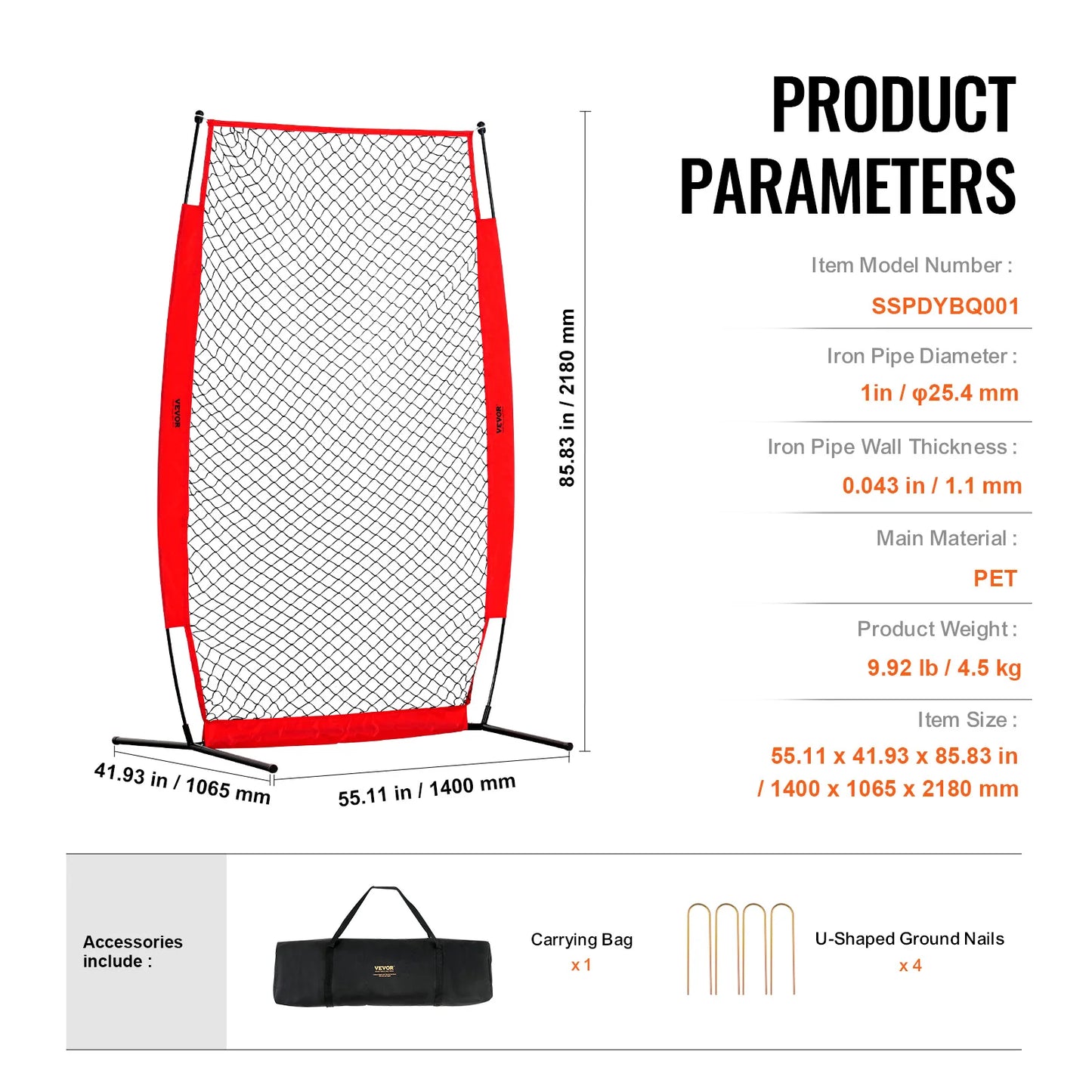 SucceBuy Baseball Screen for Batting CageBaseball & Softball Safety Screen Body Protector Portable Batting Screen Bag Red Black
