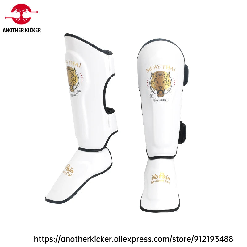 Muay Thai Shin Guards Men Women MMA Training Kickboxing Striking Sparring Shinguards Boxing Leg Guards with Instep Protection