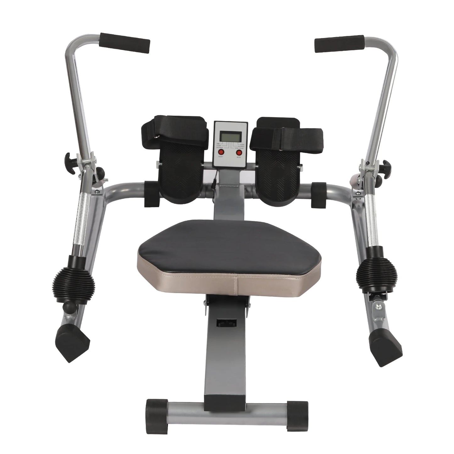 Home Rowing Machine| LCD Display 15-55kg Resistance Handle Grip Rowing Machine Black