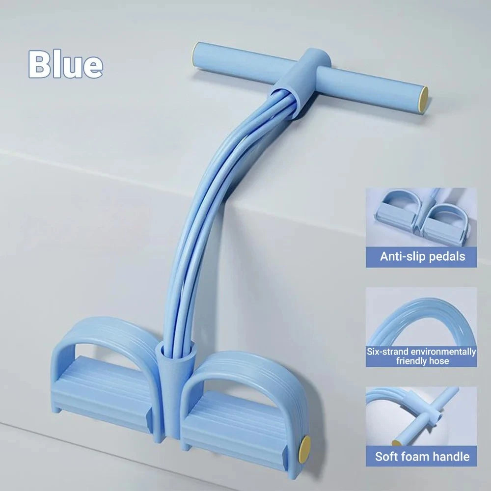 4-Tube & 6-Tube Resistance Band Set Multi-Function Tension Rope Yoga Pedal Puller for Gym Fitness And Strength Training Exercises