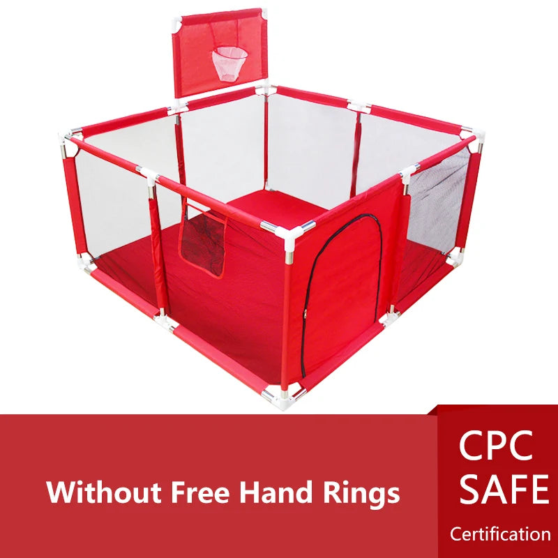 IMBABY Baby Playpens With Basketball Frame Corralito for Babies Indoor Baby Playground Multifunctional Playpen for Children