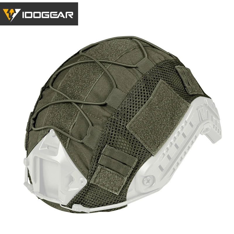 IDOGEAR タクティカルヘルメットカバー S/Mサイズ FASTヘルメット ヘッドウェア ヘルメットアクセサリー レンジャーグリーン ブラック 3802