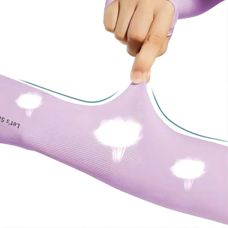 Ice Silk Cool Anti-UV Arm Sleeves Unisex Sun Protection Breathable Covers for Car Driving Motorcycle Cycling