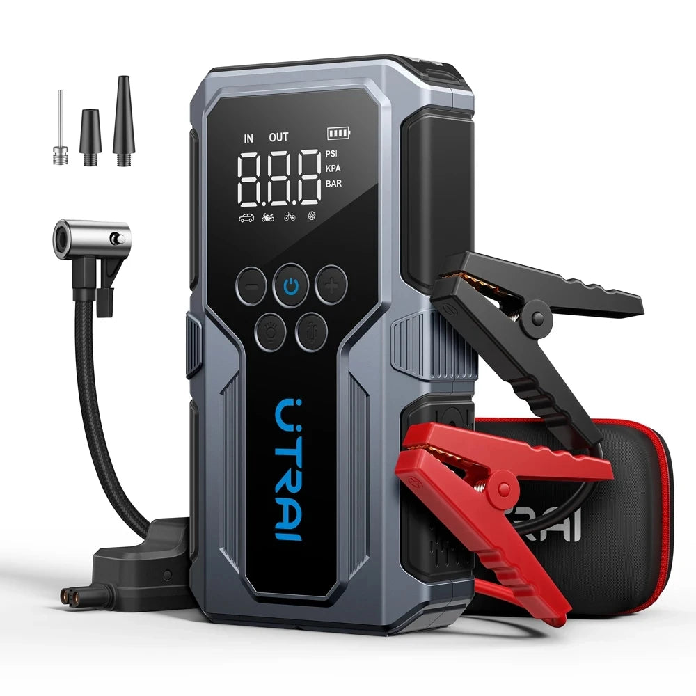 UTRAI 150PSI Air Pump Car Battery Emergency Boosters 1500A Car Jump Starter Power Bank Portable  Starting Device Car Starter New
