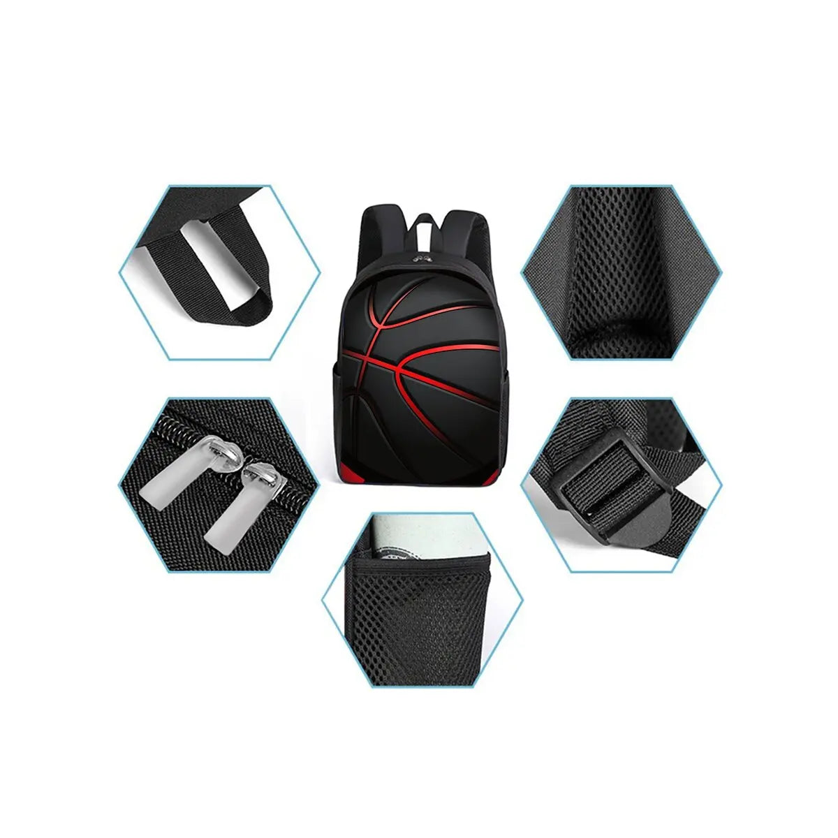 Basketball Print 3Pcs/Set Backpack with Messenger Bags ,Pencil Bags for Boy/Girl Best Gift Cartoon Student School Bags