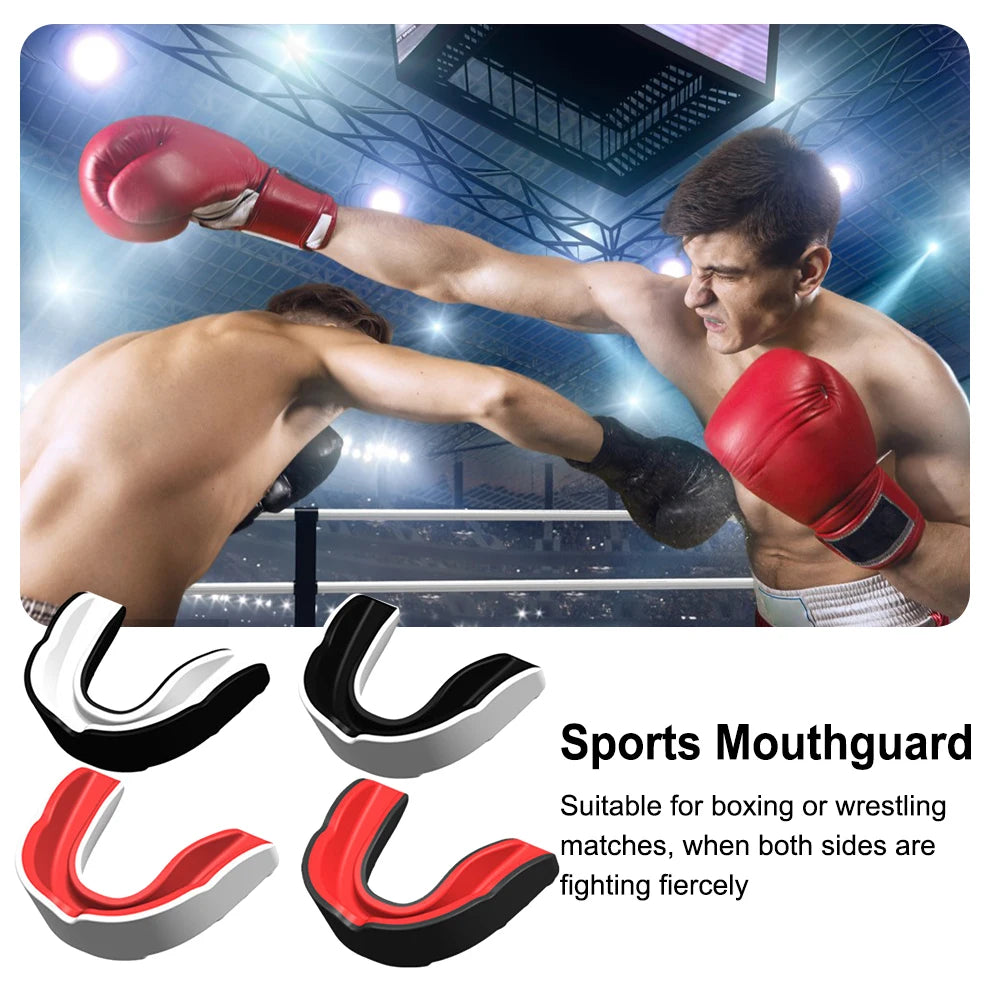 4 pieces; mouthguard suitable for long stick hockey, basketball, karate, martial arts, rugby, boxing, mixed martial arts