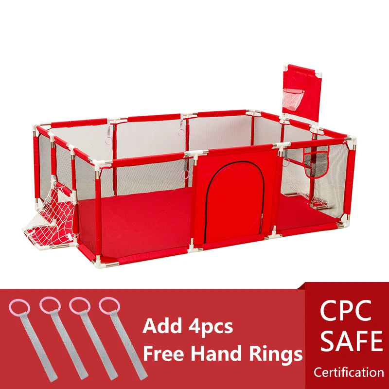 IMBABY Baby Playpens With Basketball Frame Corralito for Babies Indoor Baby Playground Multifunctional Playpen for Children