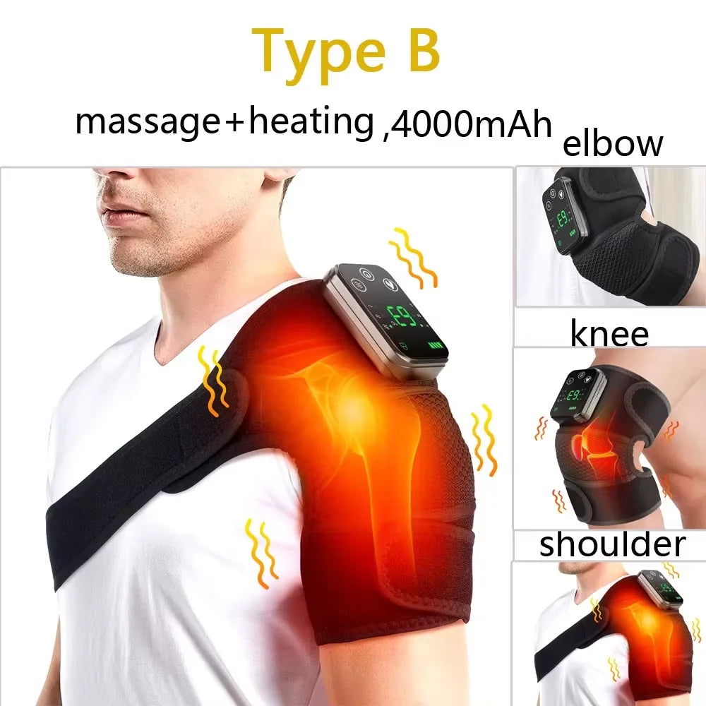 Vibration Shoulder Steamer Belt Heated Shoulder Warmer Massager Electric Fomentation Smart Massage Machine Temperature Adjust