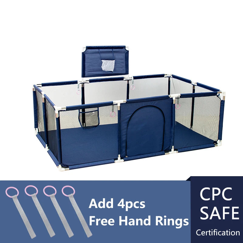 IMBABY Baby Playpens With Basketball Frame Corralito for Babies Indoor Baby Playground Multifunctional Playpen for Children