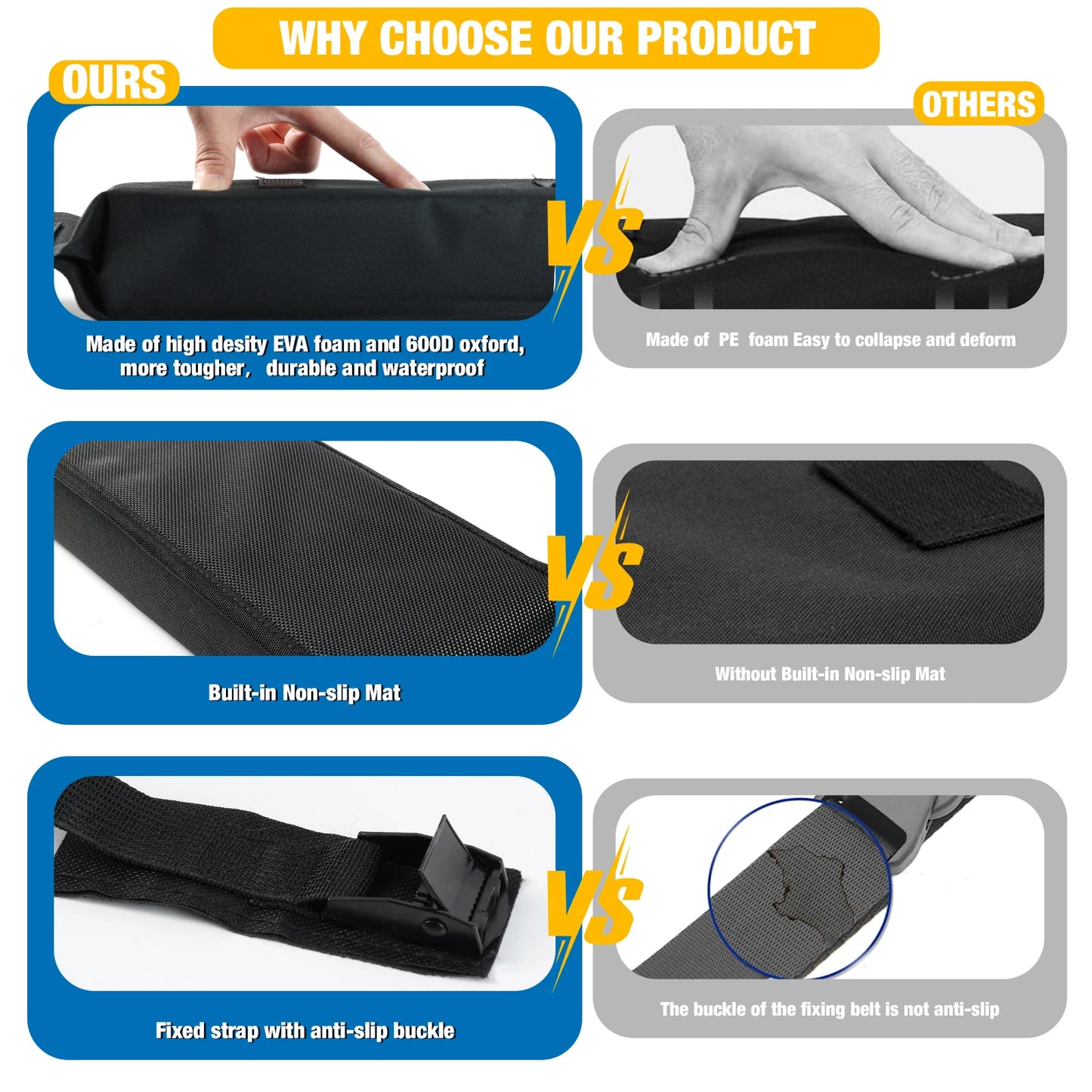 Kayak Roof Rack For Car Rack Universal Soft Roof Rack Pads For Kayak Surfboard