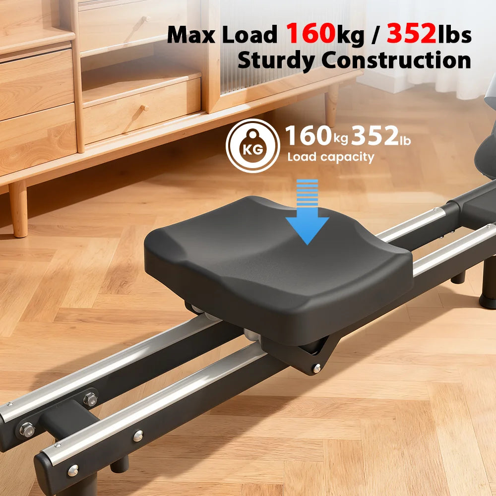 Formill QK530 Magnetic Rowing Machine, 16-Level Resistance, Bluetooth App, LCD Display, Comfortable Seat, Home Fitness Exercise