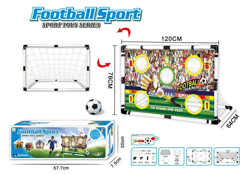 Large 2 In 1 Portable Plastic Soccer Goal Indoor Outdoor Kids Sports Toy Foldable Football Gate Training Equipment