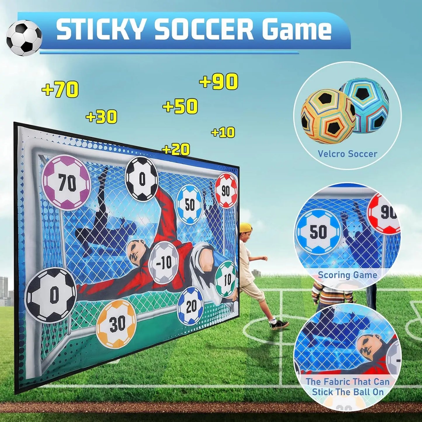 Soccer Game Mat Set Outdoor Indoor Soccer Toys Multiplayer Competitive Soccer Games Children Football Goal Training Boy Gifts