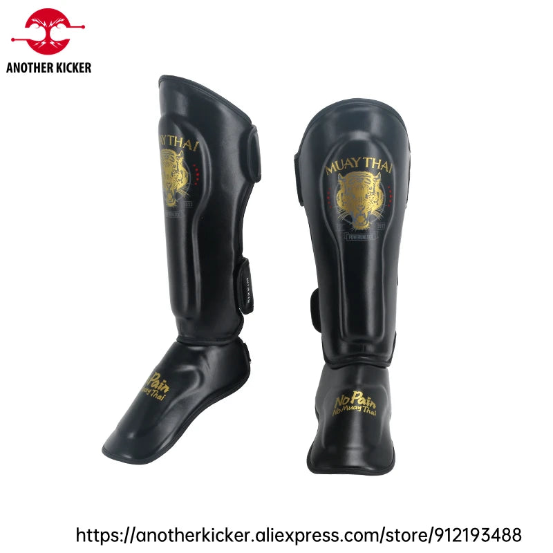 Muay Thai Shin Guards Men Women MMA Training Kickboxing Striking Sparring Shinguards Boxing Leg Guards with Instep Protection