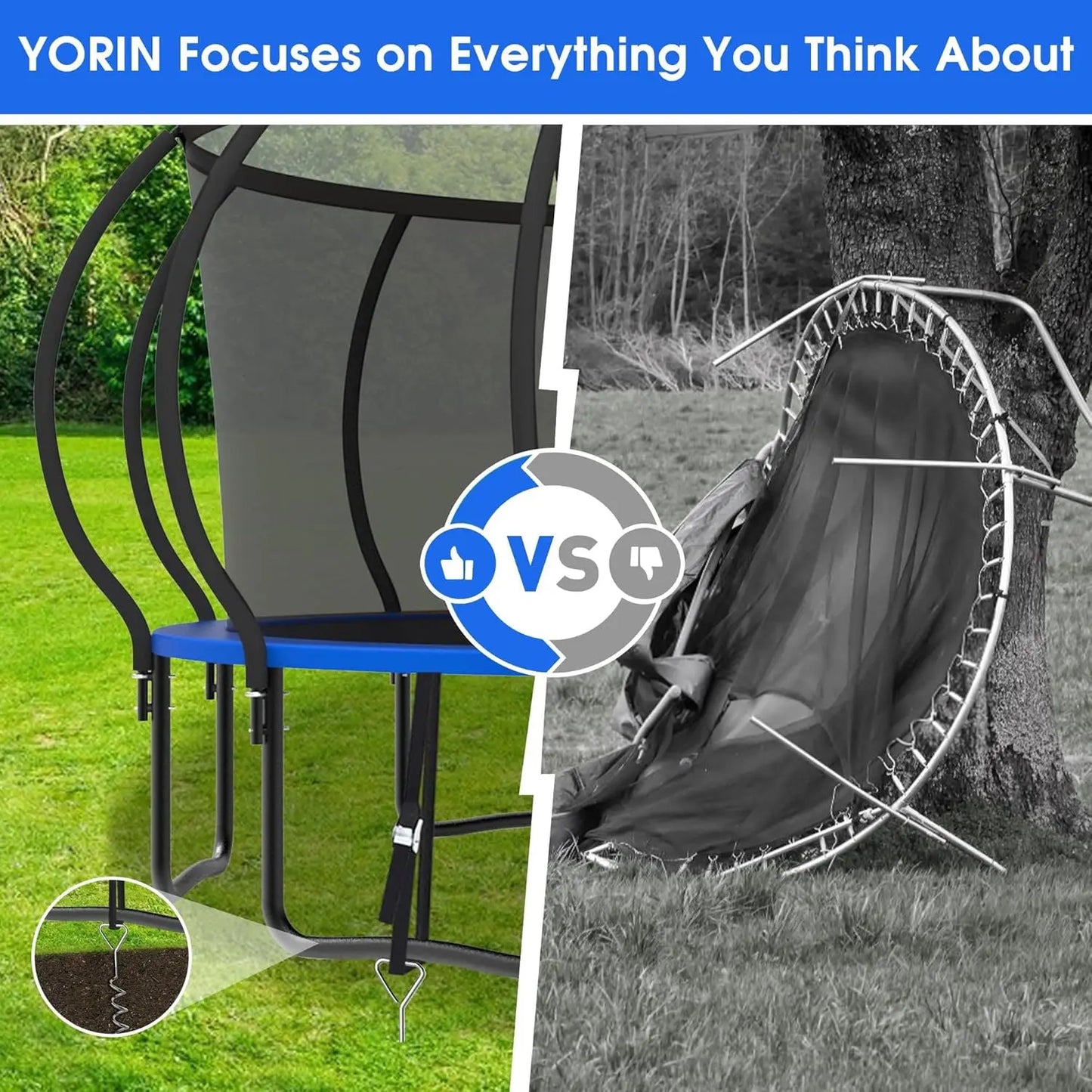 【Upgrade】 Outdoor Tranpoline for Kids, 16FT 15FT 14FT 12FT 10FT 8FT 1500LBS Recreational Tranpoline with Basketball, Customized