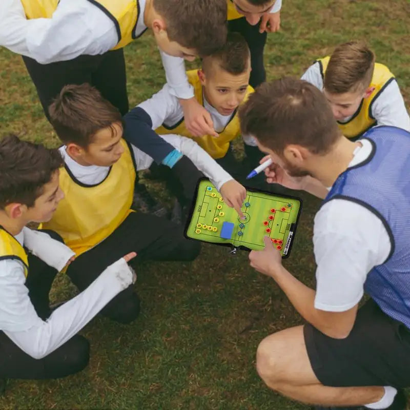 Magnetic Soccer Strategy Board Soccer Coaches Strategy Clipboard Double Side Erasable Waterproof Football Skills Training Board