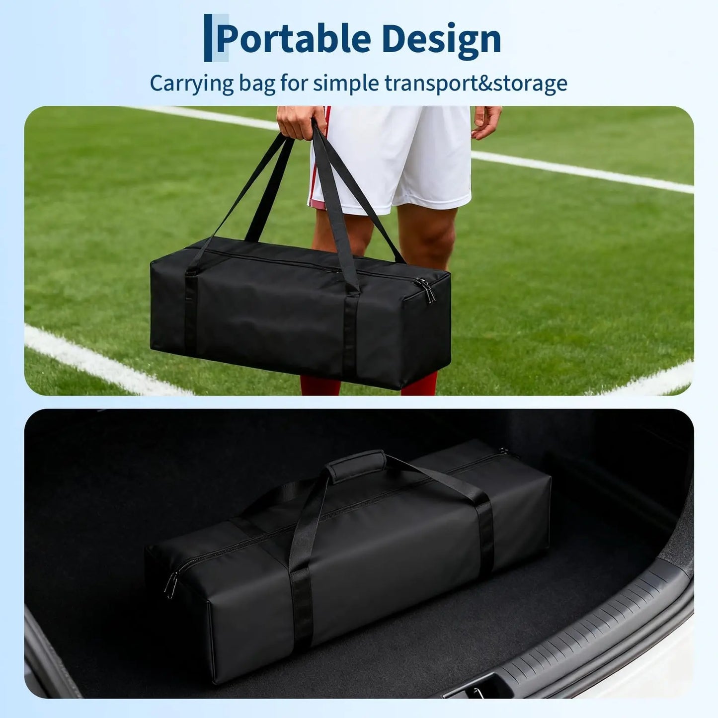6x4ft Portable Soccer Goal Foldable Backyard Soccer Net Heavy Duty Steel Frame Pop-Up Training Equipment With Carry Bag