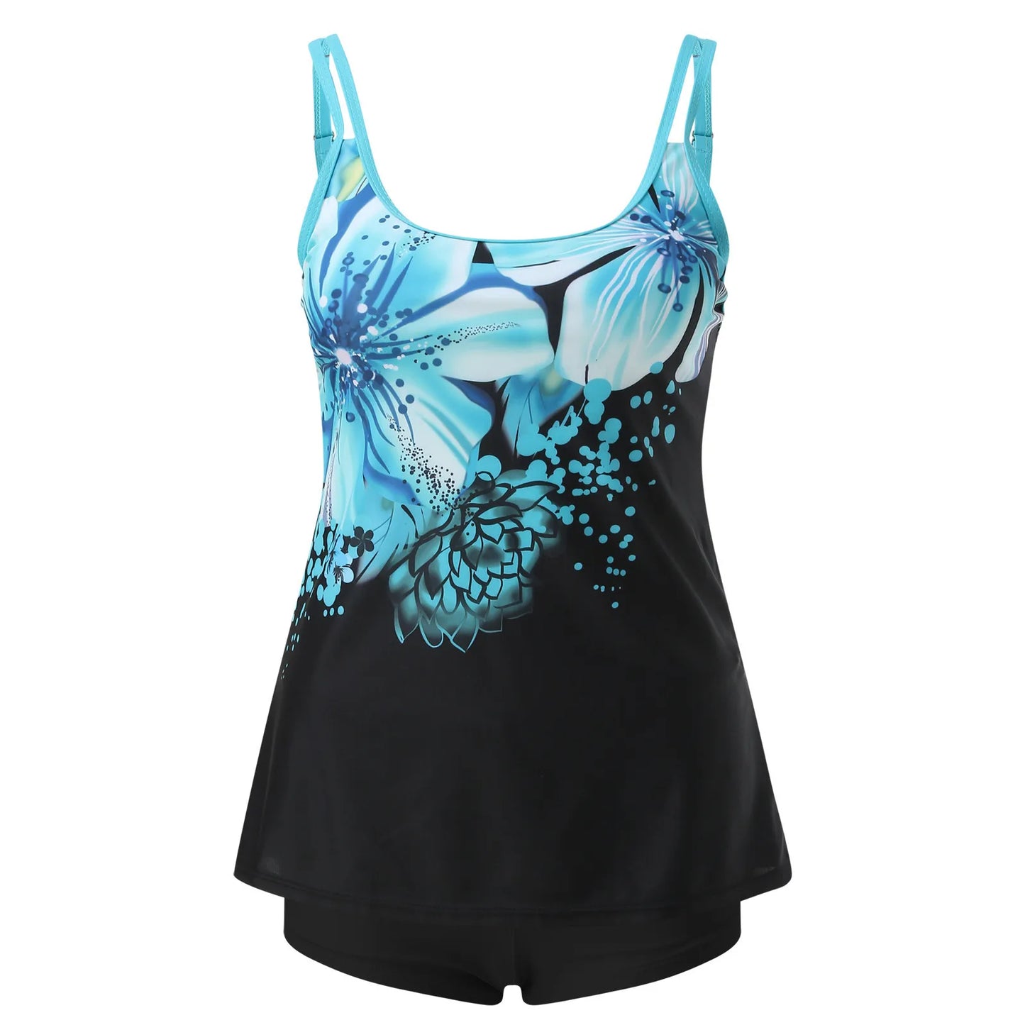 Women'S Swimwear 2024 Women Plus Size Vintage Print Strappy Back Tankini Set Two Piece Swimdress Panty купальники жіночий 2024