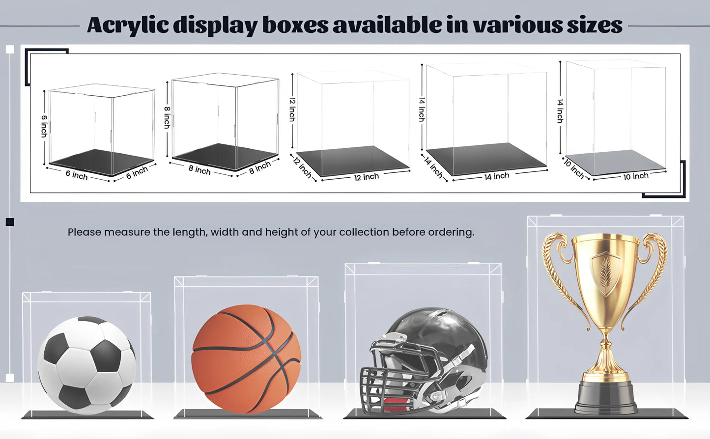 Transparent acrylic display box assembly suitable for basketball, dolls, car models, souvenirs (basketball)