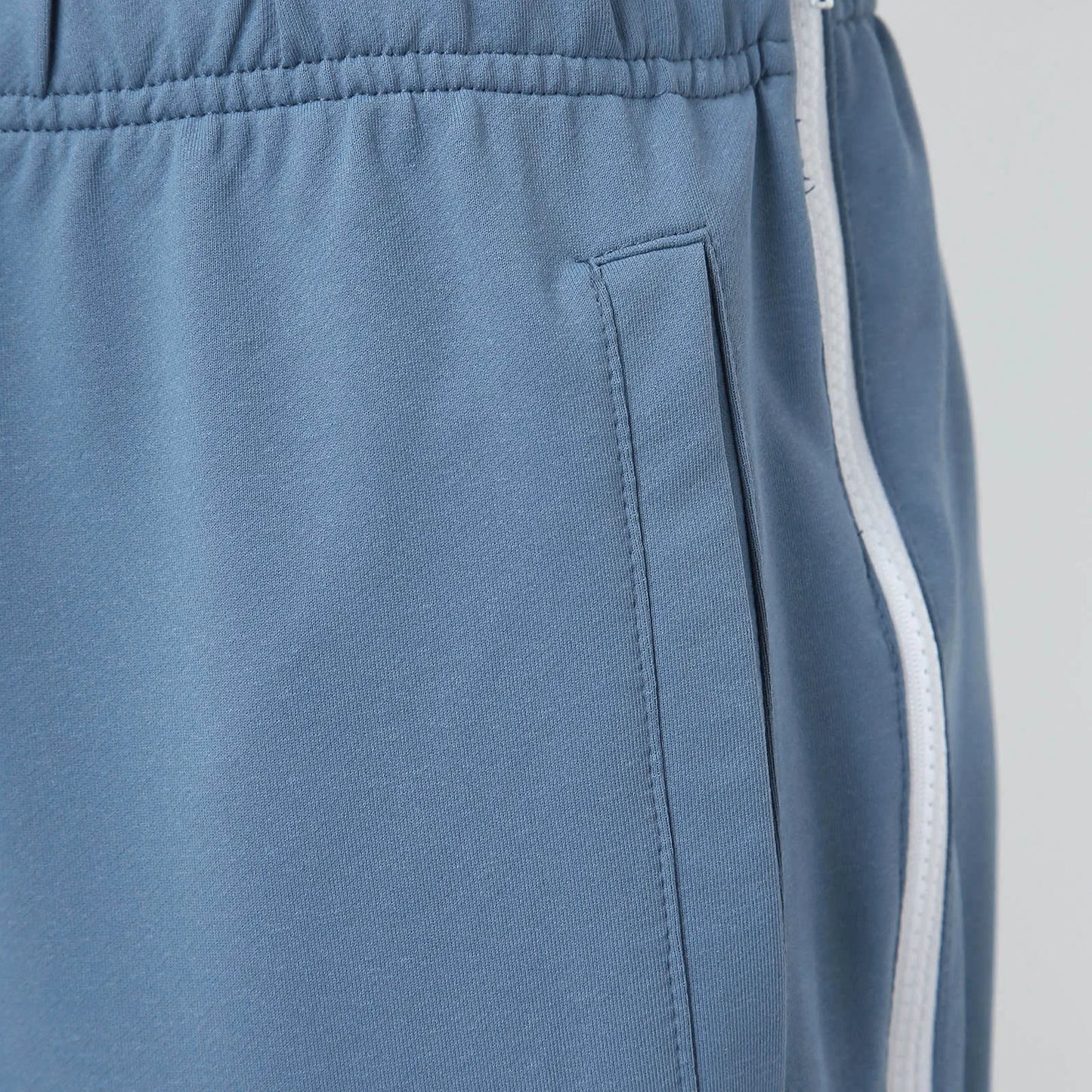 Men's Cotton Casual Sports Pants Side Buttons Basketball Zippers Fully Cut Postoperative Pocket Trouser Elastic Waist Pants