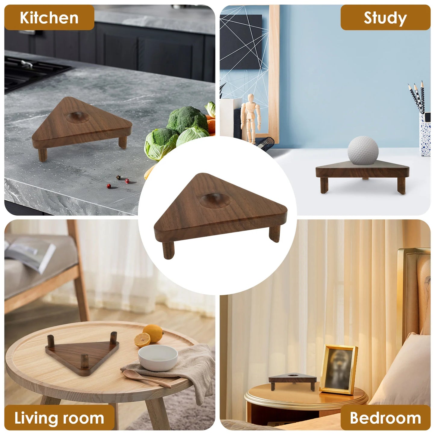 Walnut Wood Ball Stand Multifunctional Display Accessories Basketball Stand Decorative Ball Holder Stand for Football Soccer