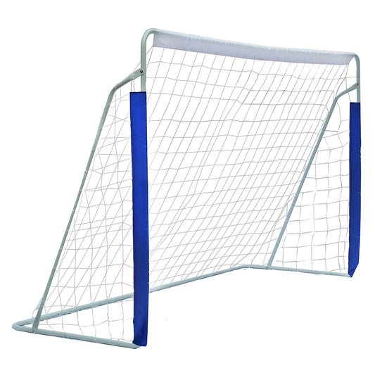 Football Goal,Metal Football Post Frame Set Easy To Assemble Complete With Net And Carry Bag 243.84x 152.4x 91.44cm For Youth