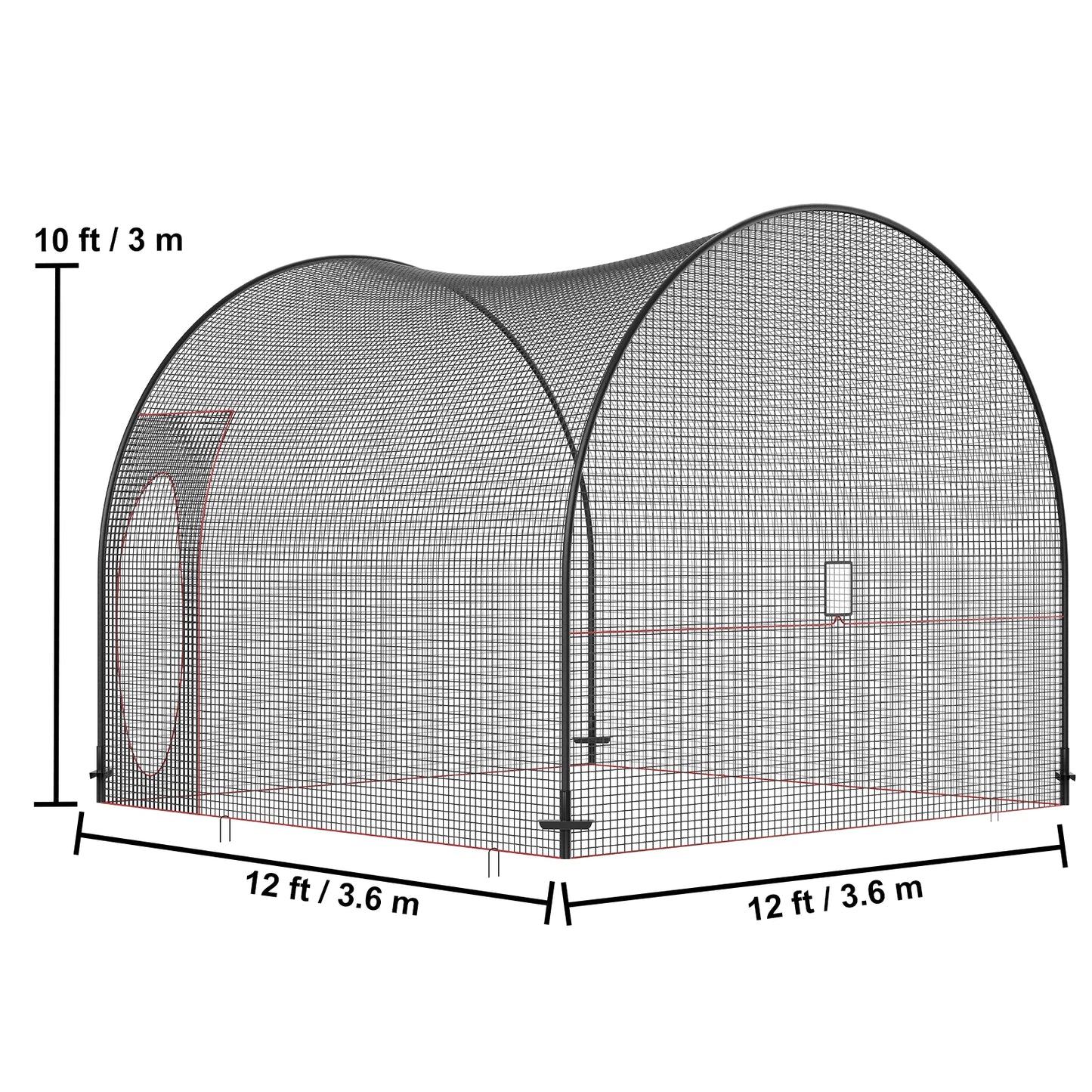 SucceBuy 12/22/33/40FT Baseball Batting Cage Portable Cage Net with Carry Bag Heavy Duty Enclosed Cage Backyard Training