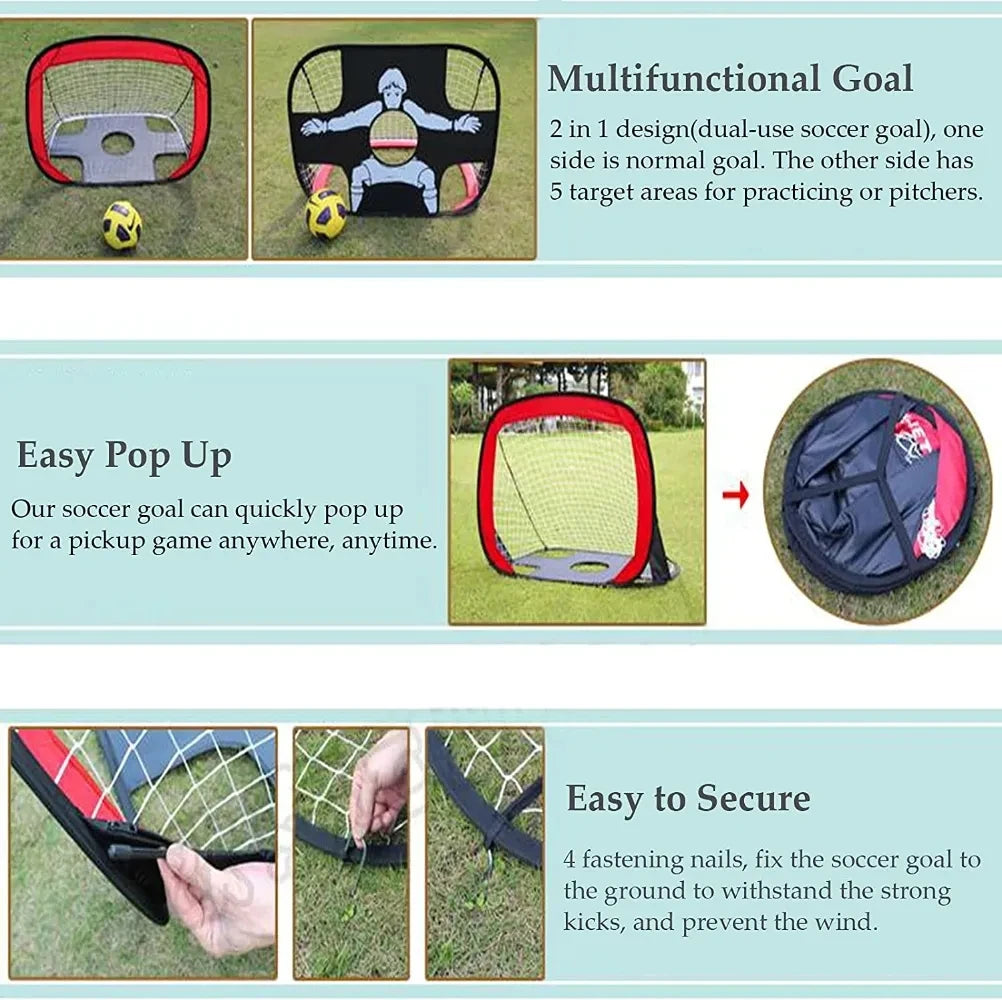 Nylon Football Goal Net Foldable Soccer Goal Adults Football Target Net for Playground Backyard Indoor Outdoor