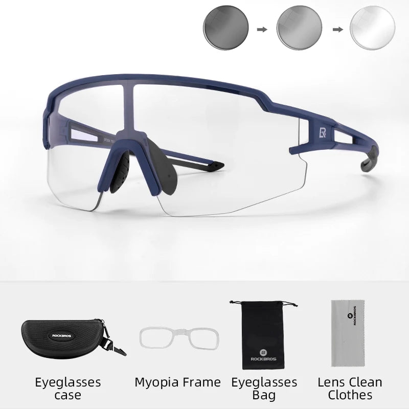 ROCKBROS Cycling Glasses Photochromic Bike Bicycle Glasses UV400 Sunglasses Sports Protection Eyewear MTB Road Cycling Goggles