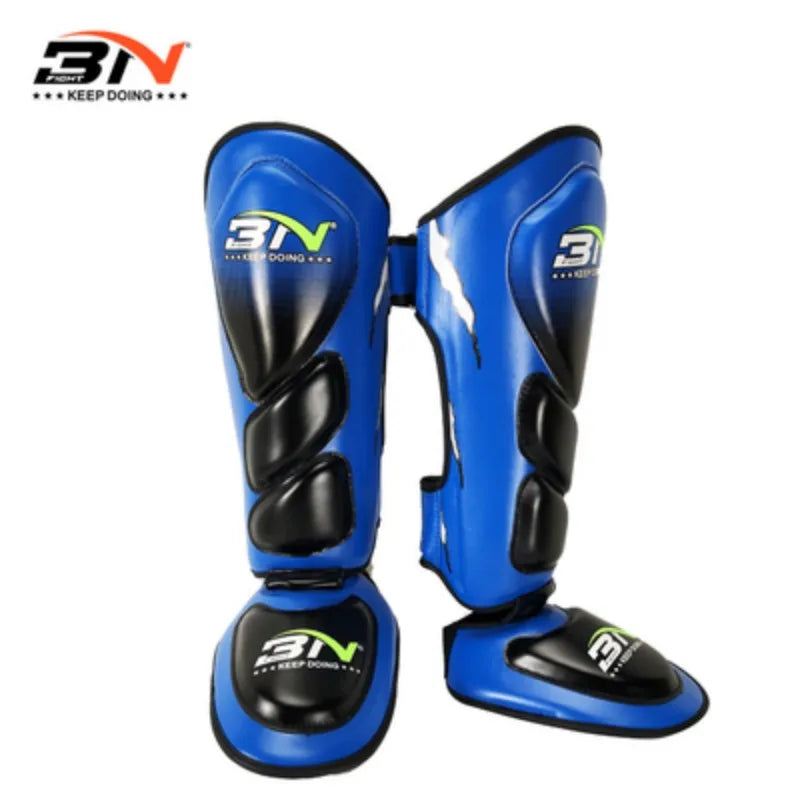 BN Thicker Muay Thai Boxing Shin Guards KickBoxing EVA Full Protection Sanda Kick Leg Warmers Shin Pads Taekwondo Ankle Guard