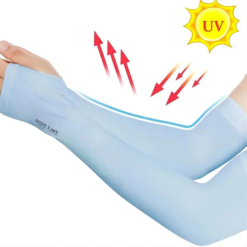 Ice Silk Cool Anti-UV Arm Sleeves Unisex Sun Protection Breathable Covers for Car Driving Motorcycle Cycling