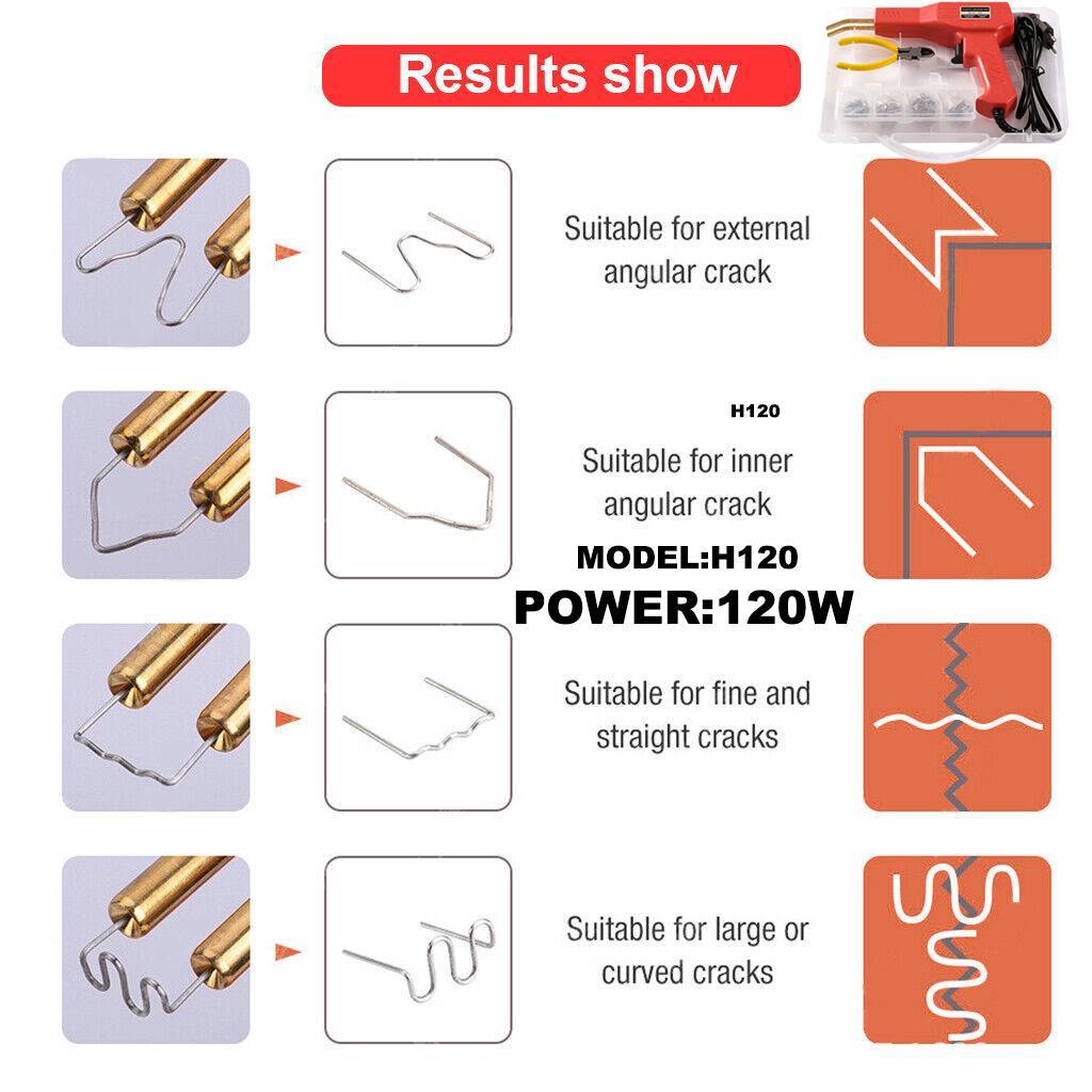 120W Plastic Welding Machine Stapler Welder Garage Tool Repair Kit Car Bumper