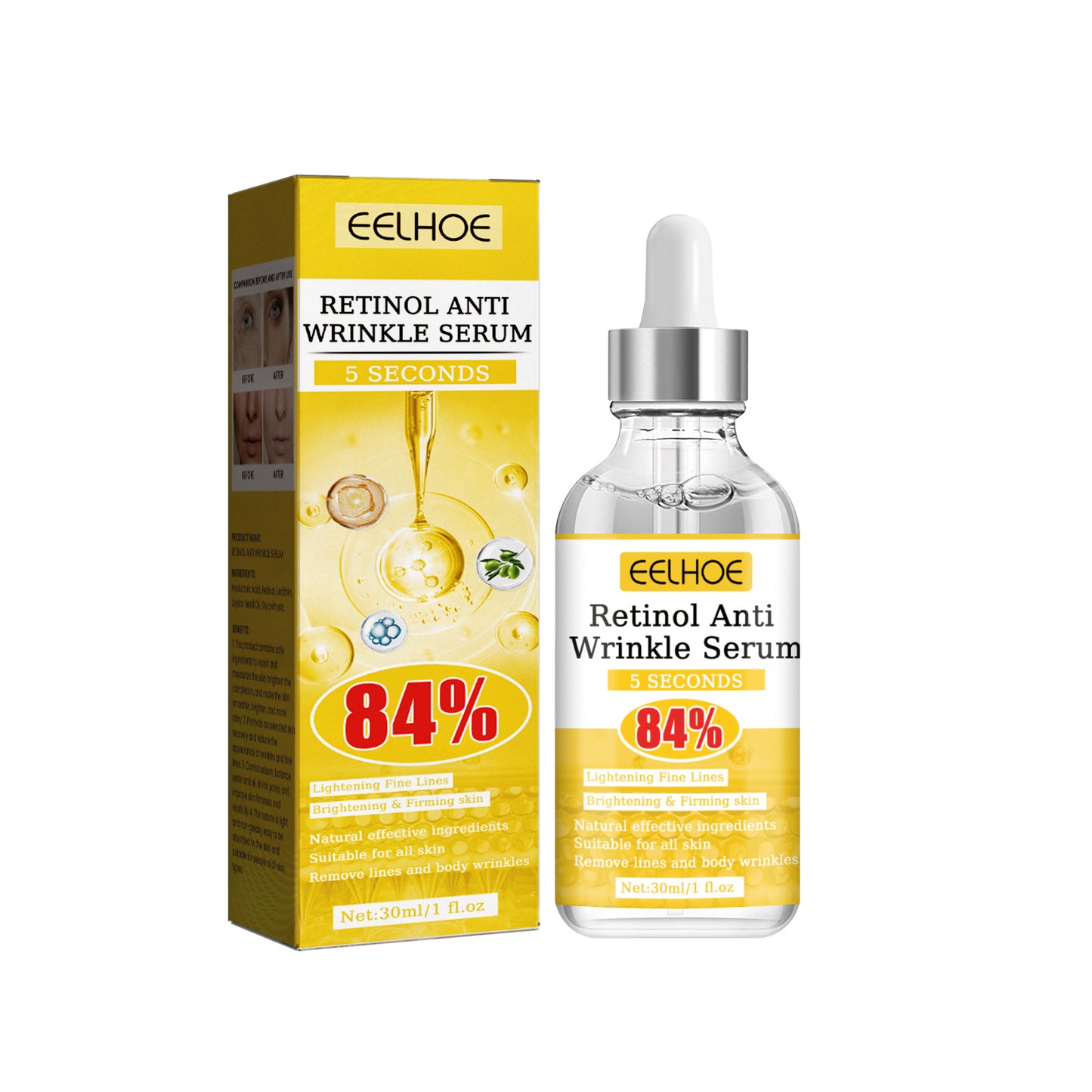 EELHOE レチノール しわ防止 フェイスライン引き締め しわを薄くする しわを軽減 アンチエイジング スキンケア