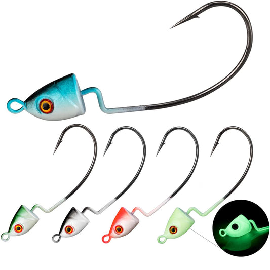 THKFISH ジグヘッド スイムベイト ジグ 釣り針 バス釣り用 テキサスリグフック 5色 1/5oz 10個