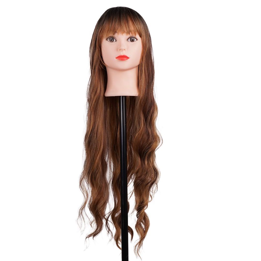 bald beautiful woman long hair hair loss confidence - black Blondie wig