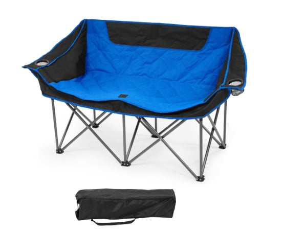 Outdoor Camping Chair, Oversized Recliner With Armrests, Cup Holder And Carrying Bag, Outdoor Heavy Duty Folding Chair