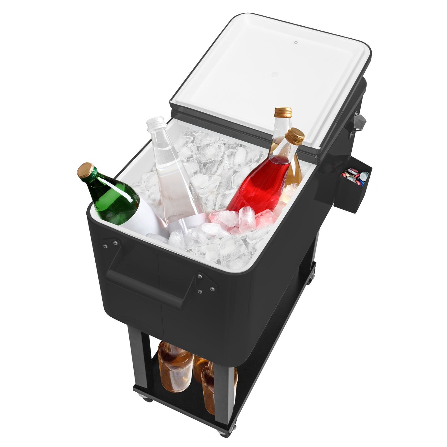 80qt Black Box Body Black Foot Tube Freezing And Insulation Cart