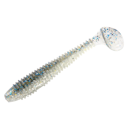 Dr.Fish 20パック パドルテールスイムベイト ソフトフィッシング ルアー バス釣り 淡水ソフトプラスチック シャッドベイト ドロップショットベイト ブルーギル パンフィッシュ クラッピー 2 ブルー・ホワイト